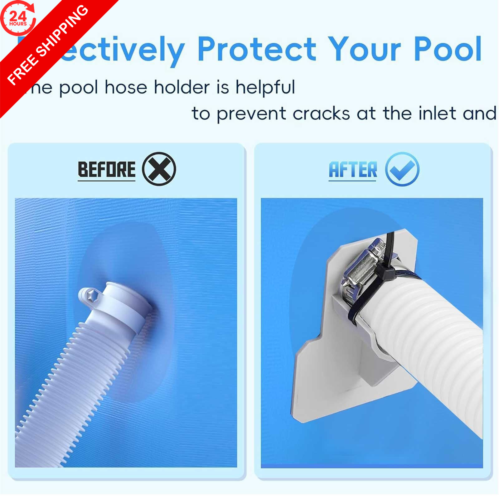 1-1/4&Prime; Pool Hoses Kit Replacement for Above 1.25&Prime; x 41 inches, Blue -2 Pack