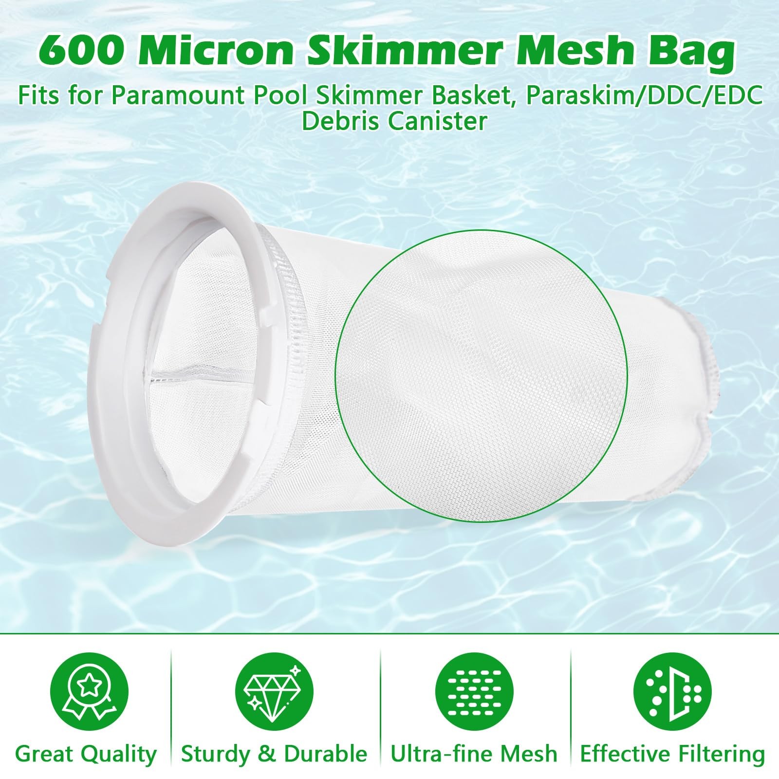 Fine Mesh Bag 004152451700 Replacement for Paramount Pool Skimmer Basket Scre…