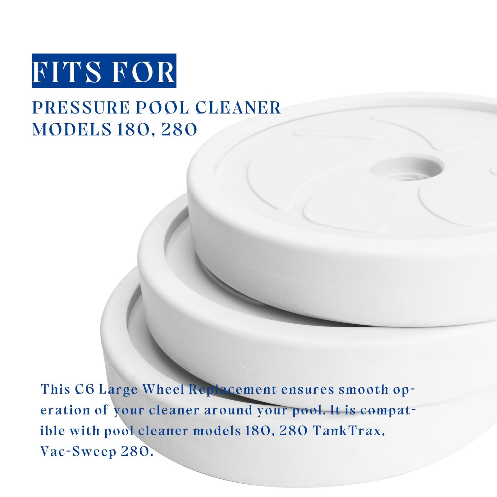 Pool Cleaner kit with 180, 280 Including 3 Pcs C6 Large Wheels,8 Pcs C60 Whee…