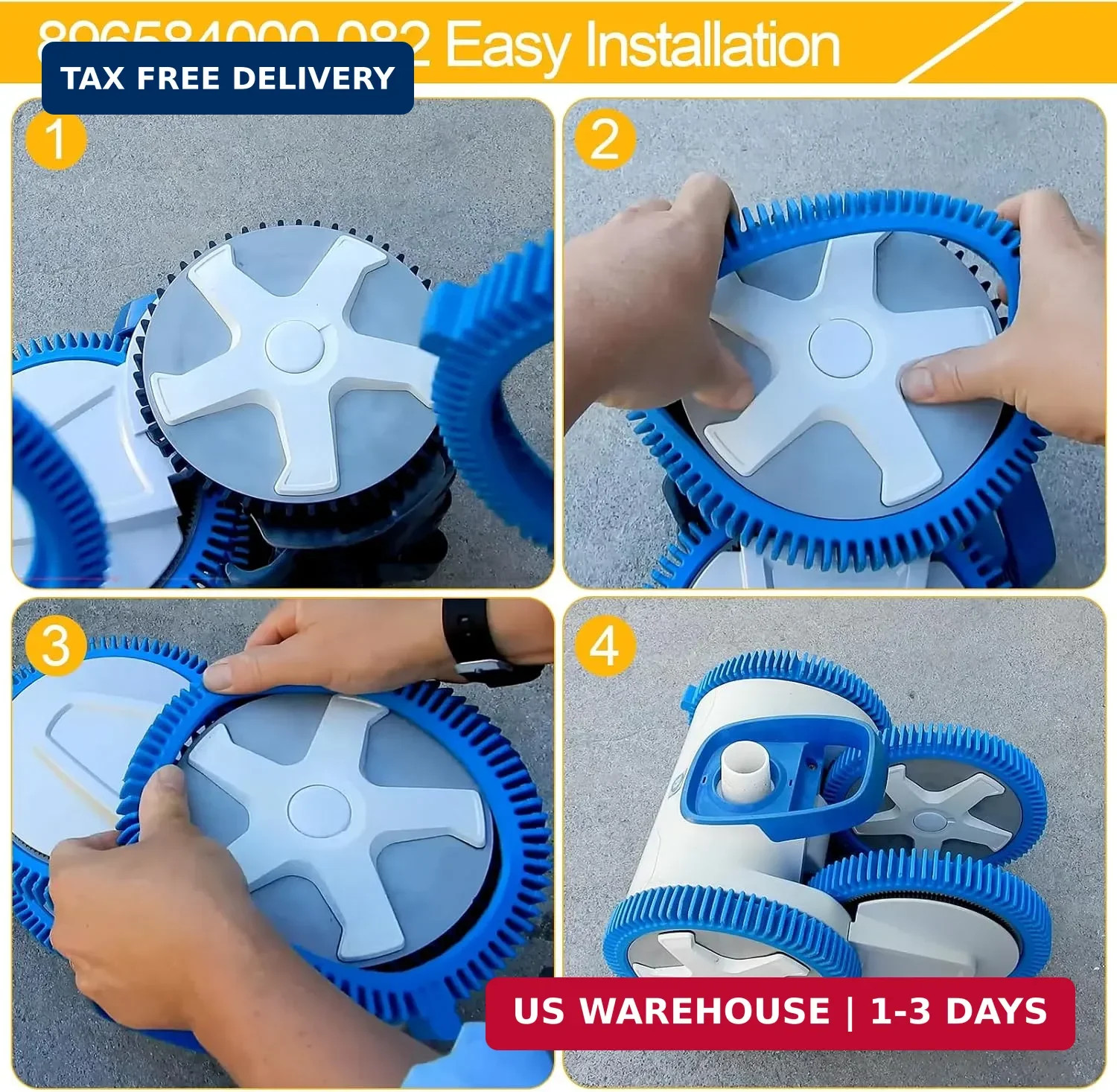 896584000-082 Pool Cleaner Replacement Back Tires for Hayward Pool Vacuum Compat