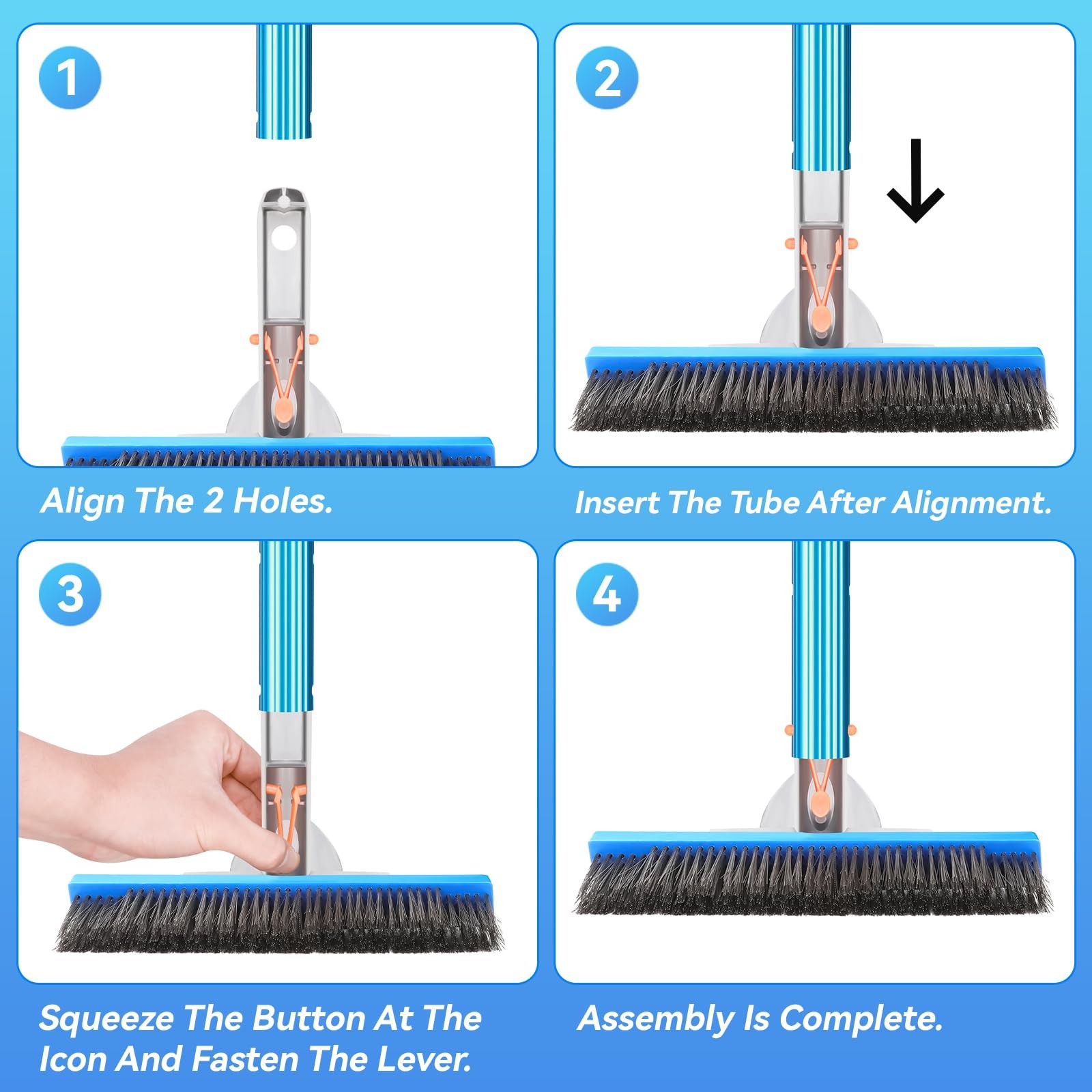 10Inch Heavy Duty Stainless Steel Pool Brush for Concrete & Gunite Cleaning