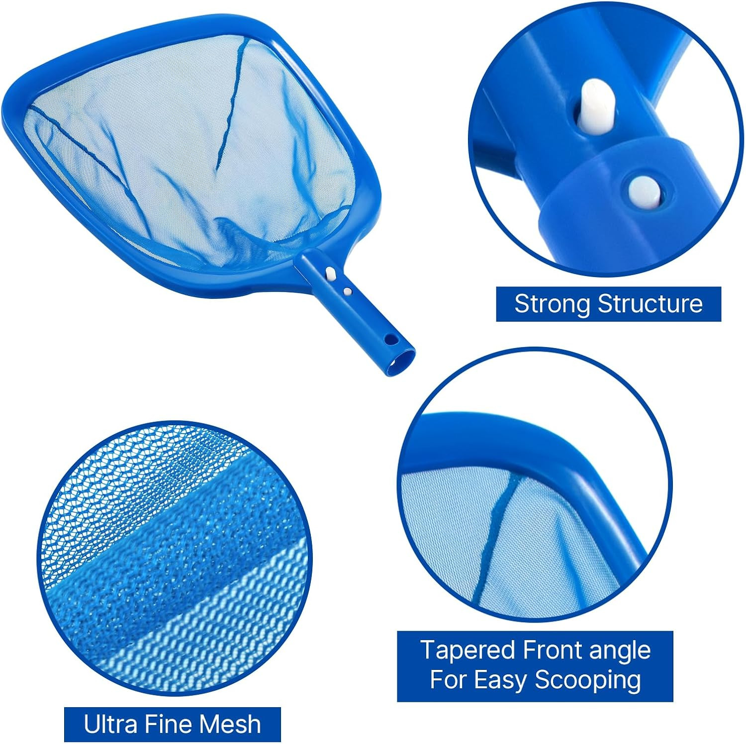 Pool Skimmer – Pool Net with 3 Section Pole, Pool Skimmer Net with Fine Mesh Net