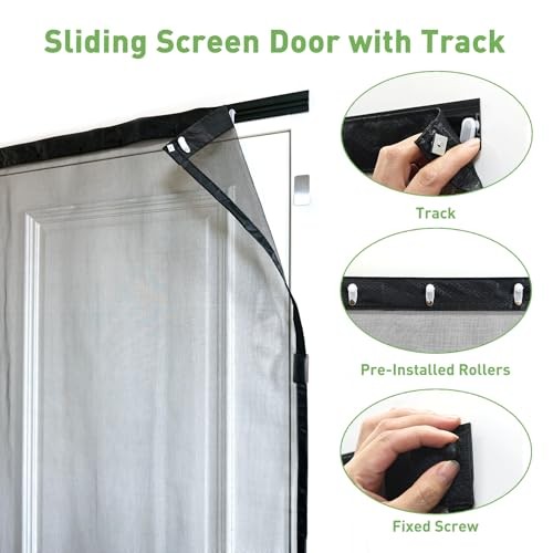 Retractable Garage Screen Door with Track, Garage Fit Garage Door 16 x 7 Feet
