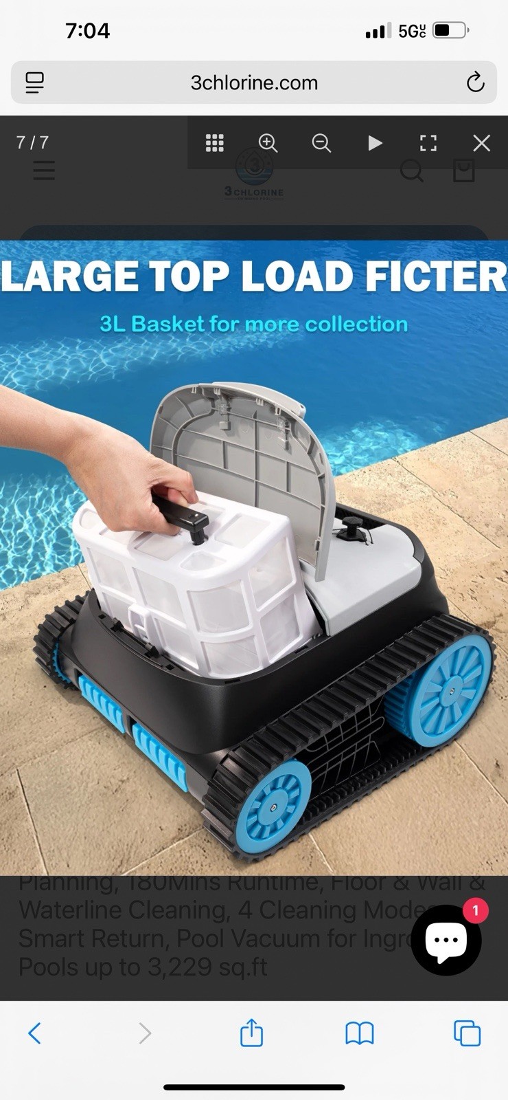 PLAYNOVA Cordless Robotic Pool Cleaner, Smart Path Planning, 180Mins Runtime