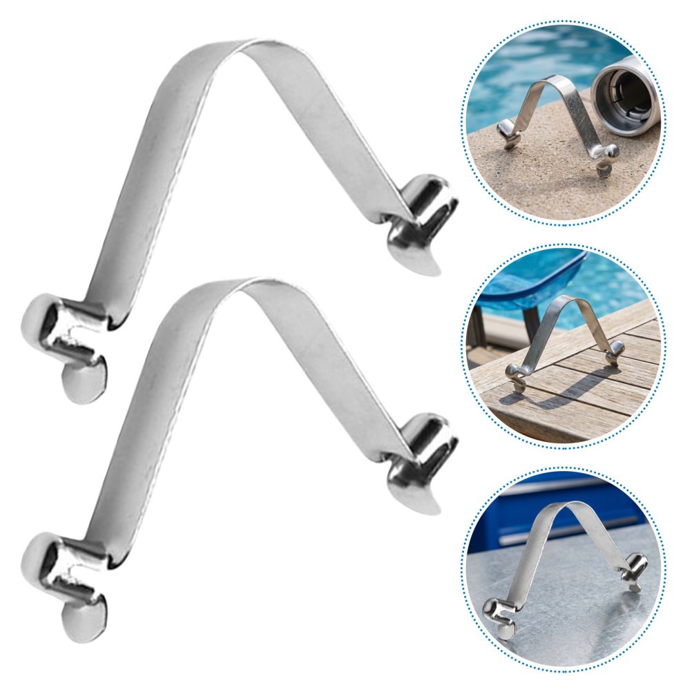 5Pcs Weather Resistant Stainless Steel V Shaped Pool Net Clips for Pool Poles