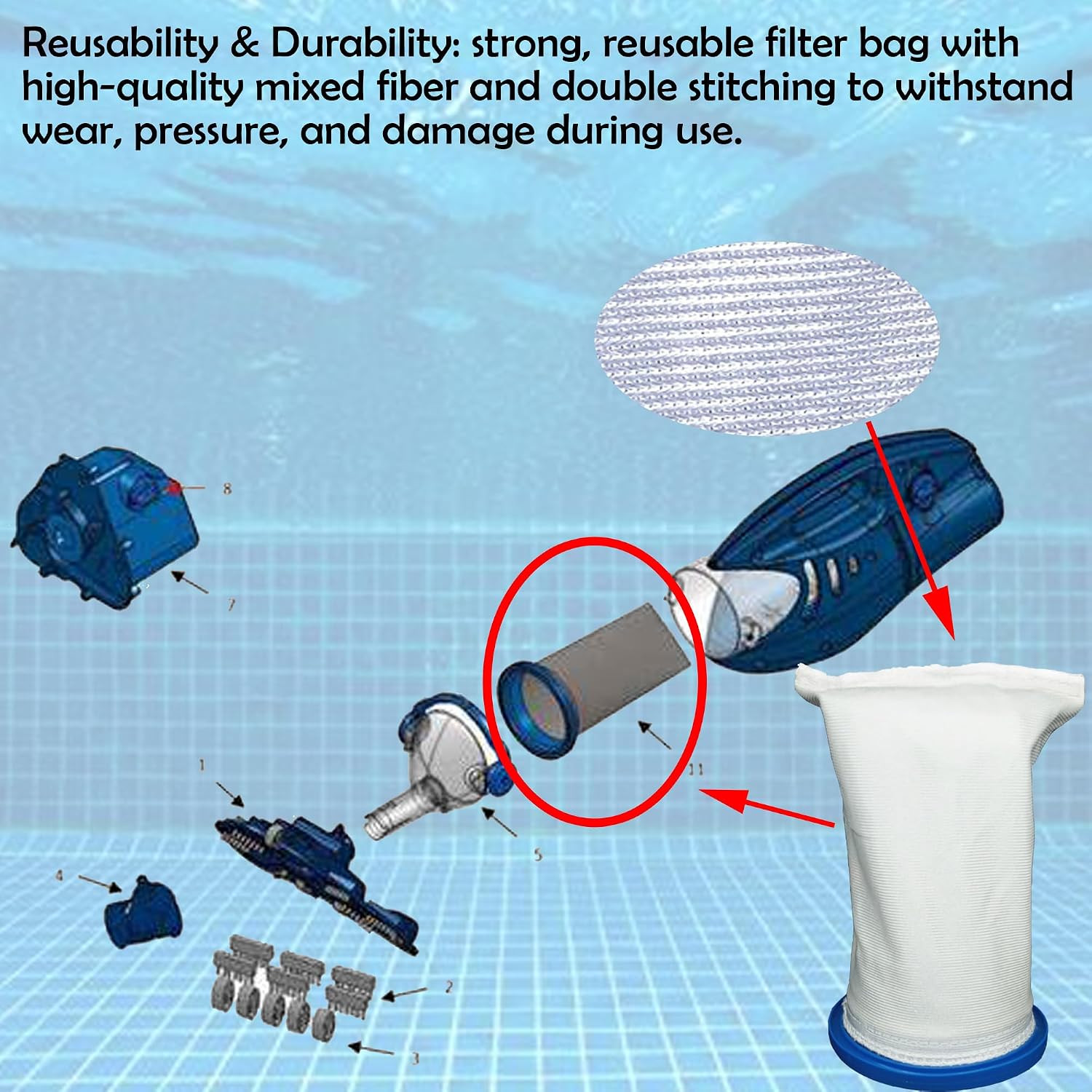 Replacement for Pool Blaster Max Sand and Silt Filter Bag （2 Pack）
