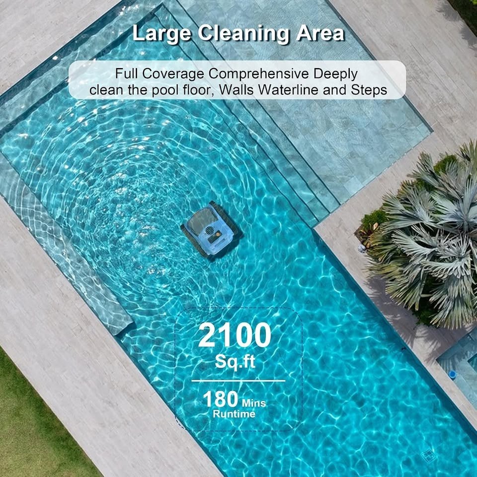 Seauto SAT20PRO Cordless Robotic Pool Vacuum, Pool Cleaner with Sonar Navigation