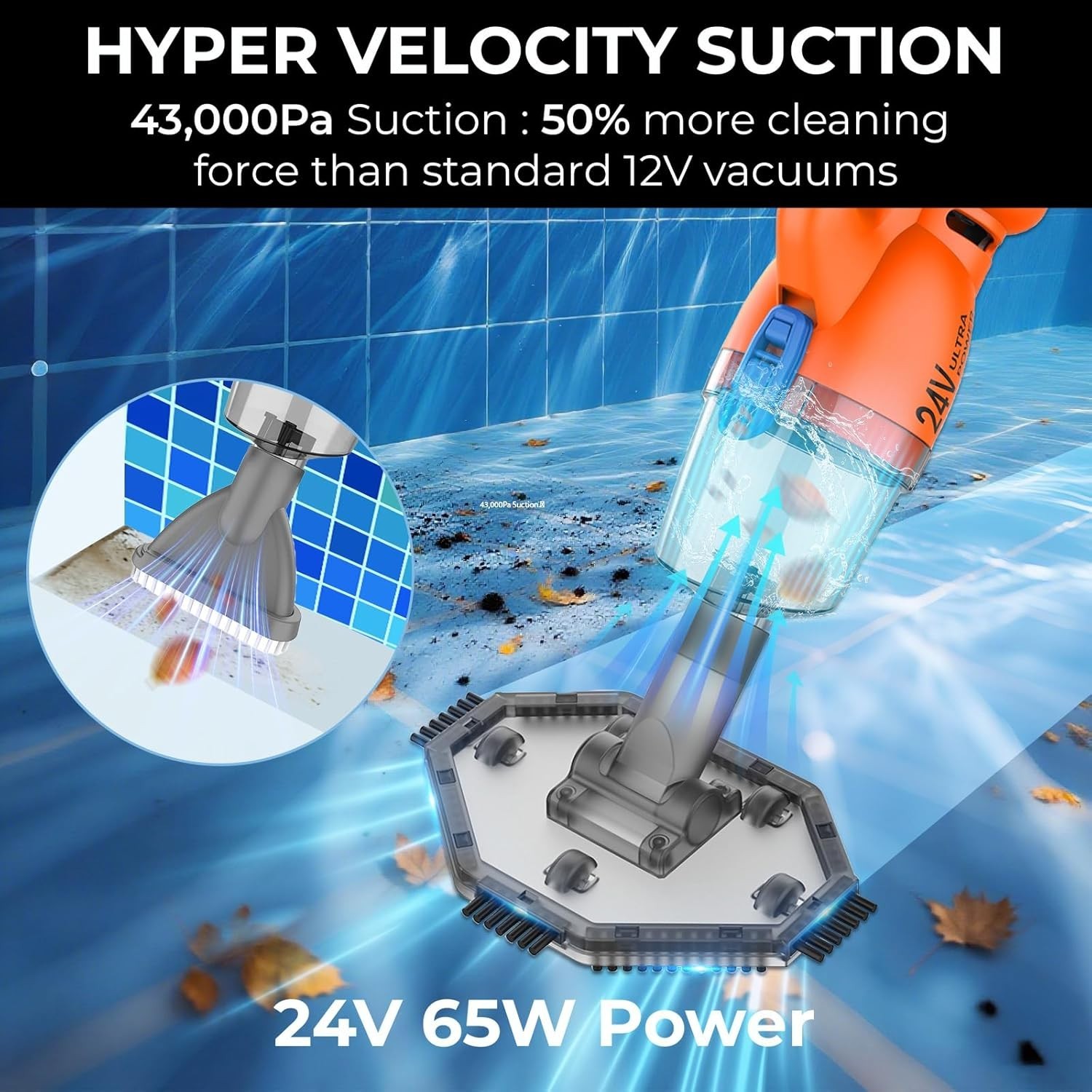 Ultimate Cordless Pool Vacuum – 3D Filtration, 0.3gal Canister & Waterproof