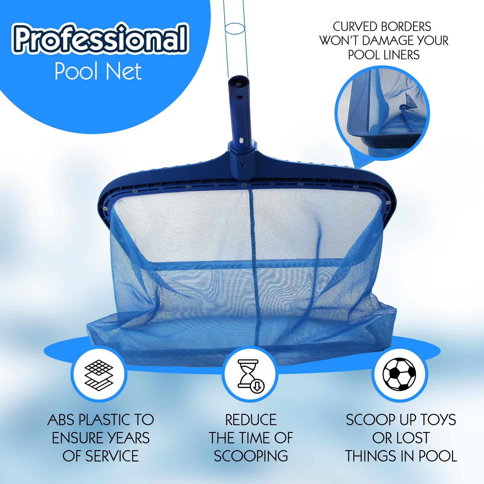 Pool Skimmer Net, Heavy Duty Leaf Rake Cleaning Tool, Fine Mesh Net Bag Catch…