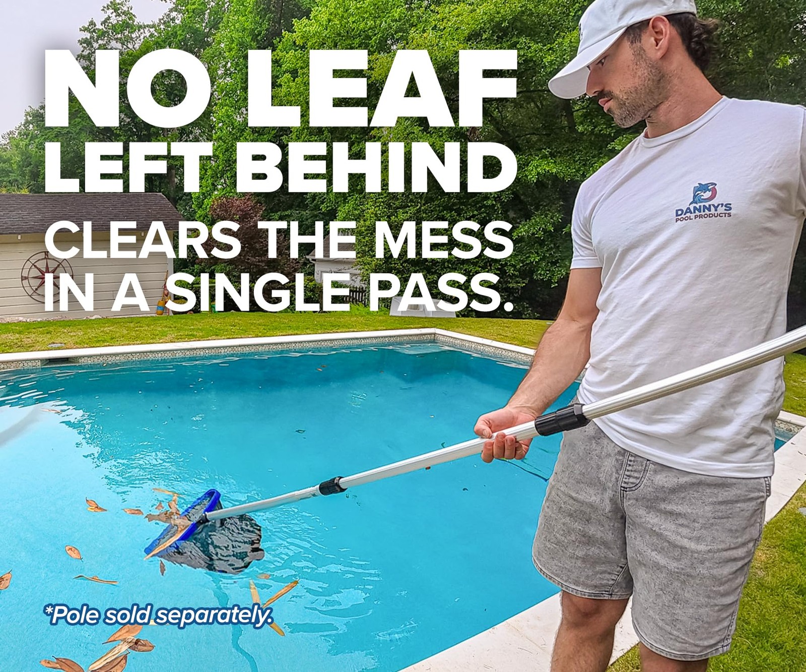 Pool Leaf Net Aluminum Frame Deep Bag Skimmer Inground Above Ground Swimming