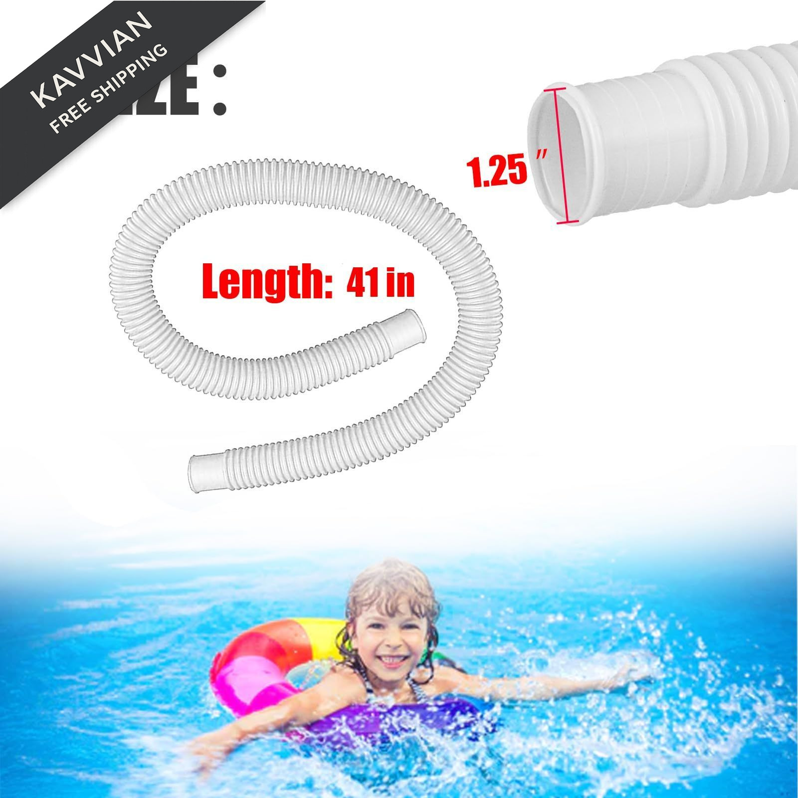 1-1/4&Prime; Diameter Pool Pump Hose for Above 1.25 inches x 41 inches, 2 pack blue