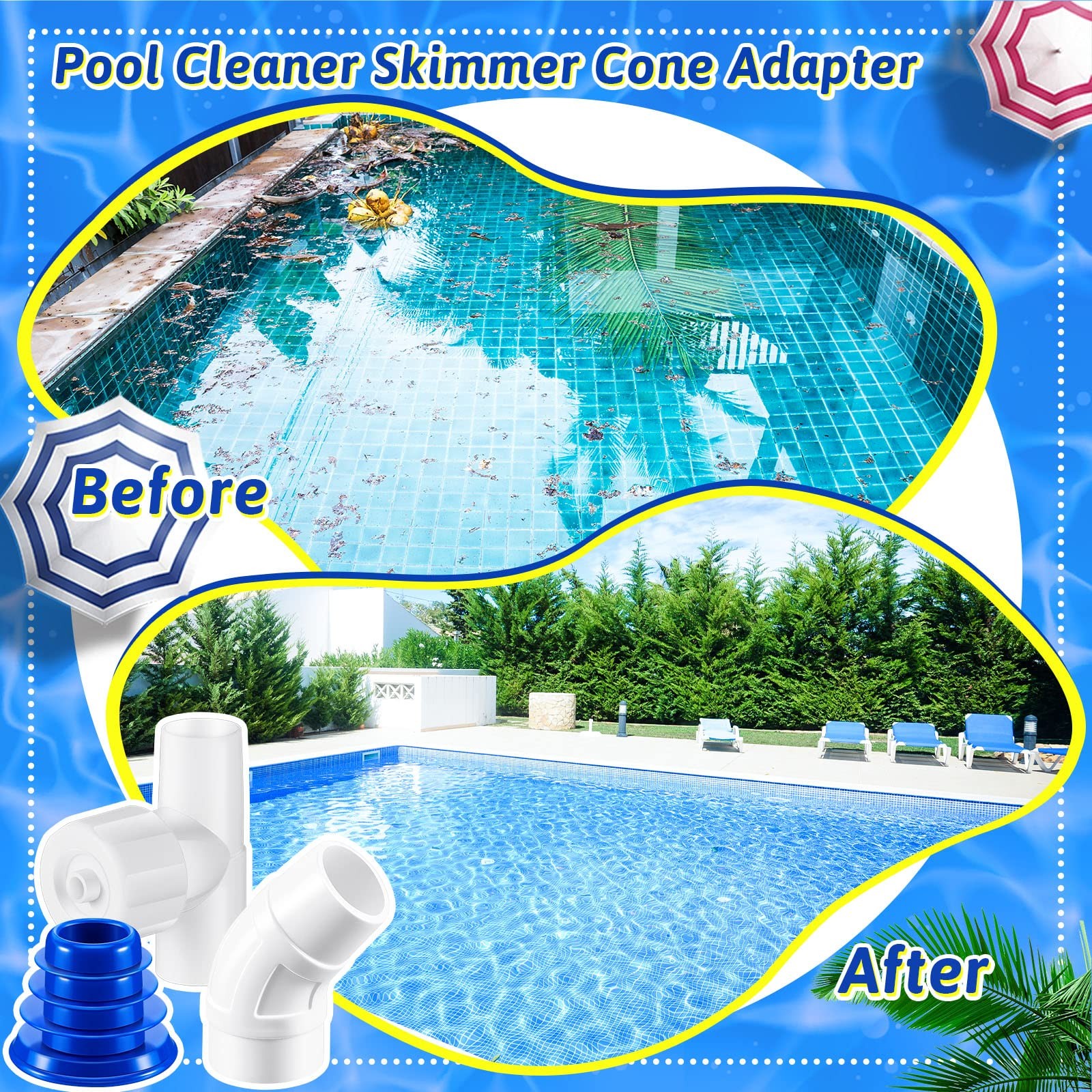 Weysat 4 Pcs Automatic Pool Cleaner Regulator Valve 45 Degree Elbow Replacement