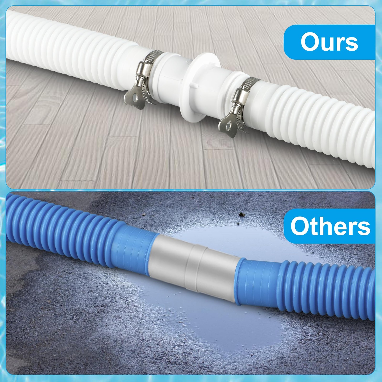 Pool Hose Adapter Pump Connector 1.25 to 1.5 inch inches, White