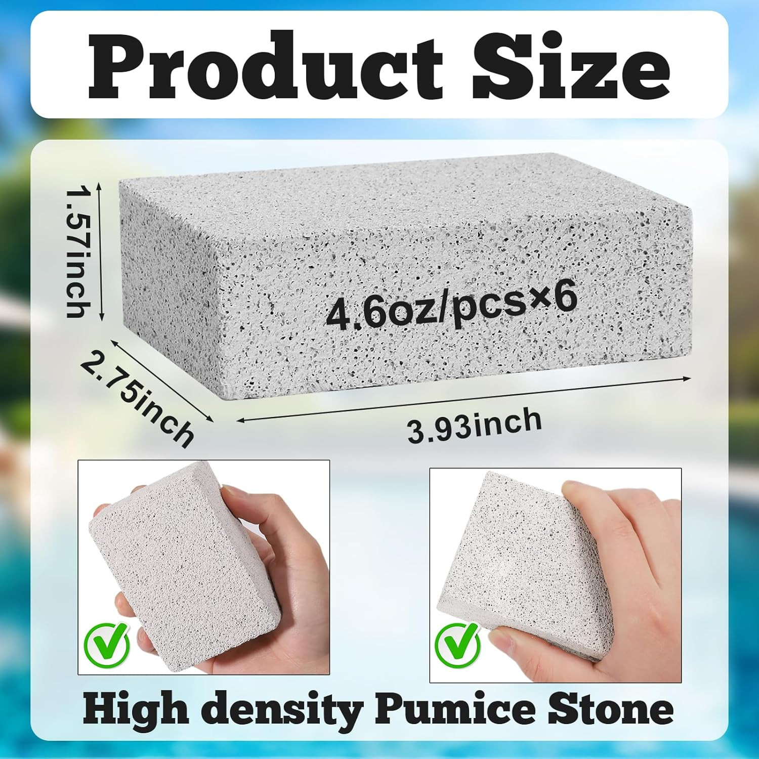 6PCS Swimming Pool Pumice Stone for Cleaning Tiles,Stone Cleaning Block,Scour St