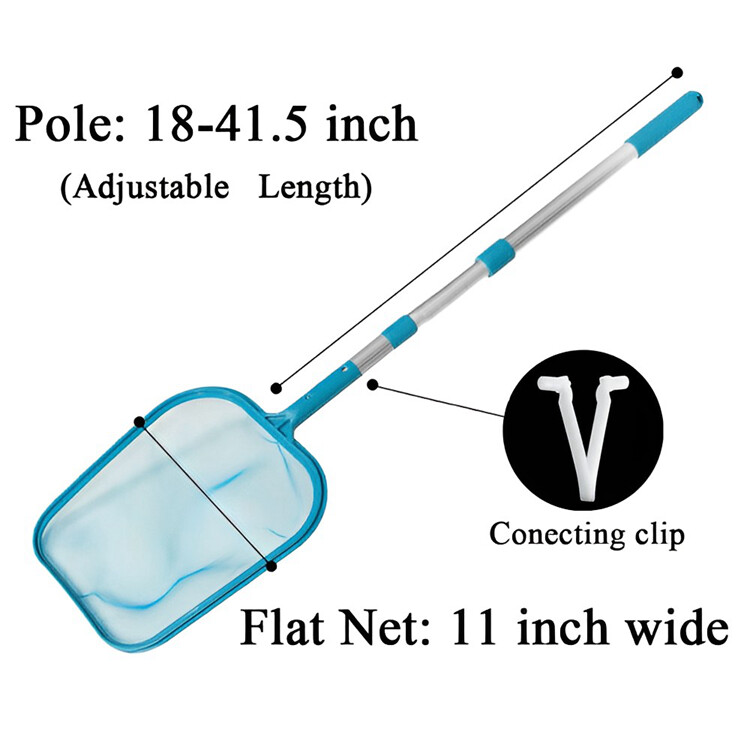 Fine Mesh Pool Leaf Skimmer Net w/ 5FT Telescopic Aluminium Pole Frame US SUPPLY