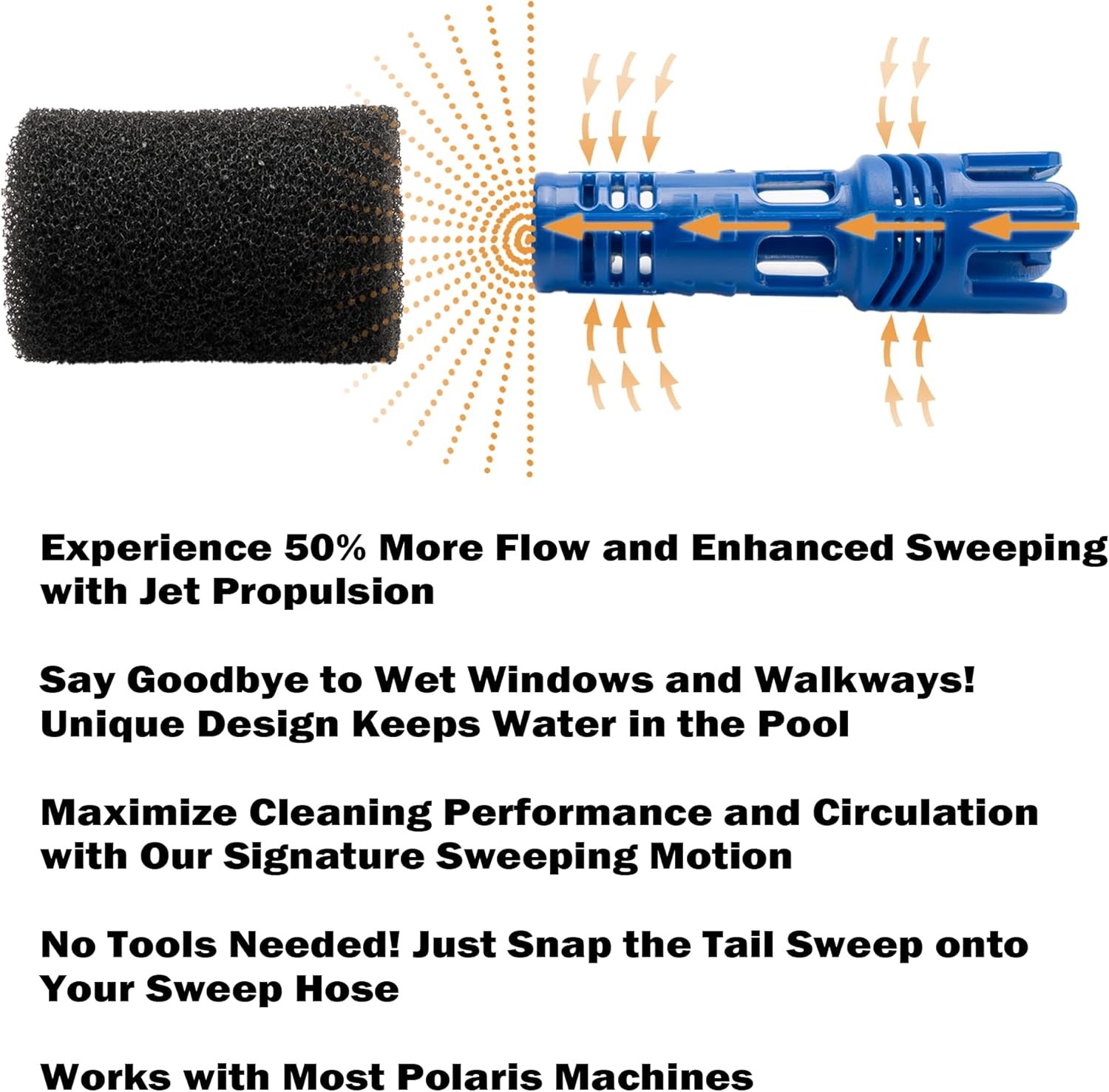 for Polaris Pool Cleaner Parts,Tail Sweep with Scrubber Replacement Part Fit…