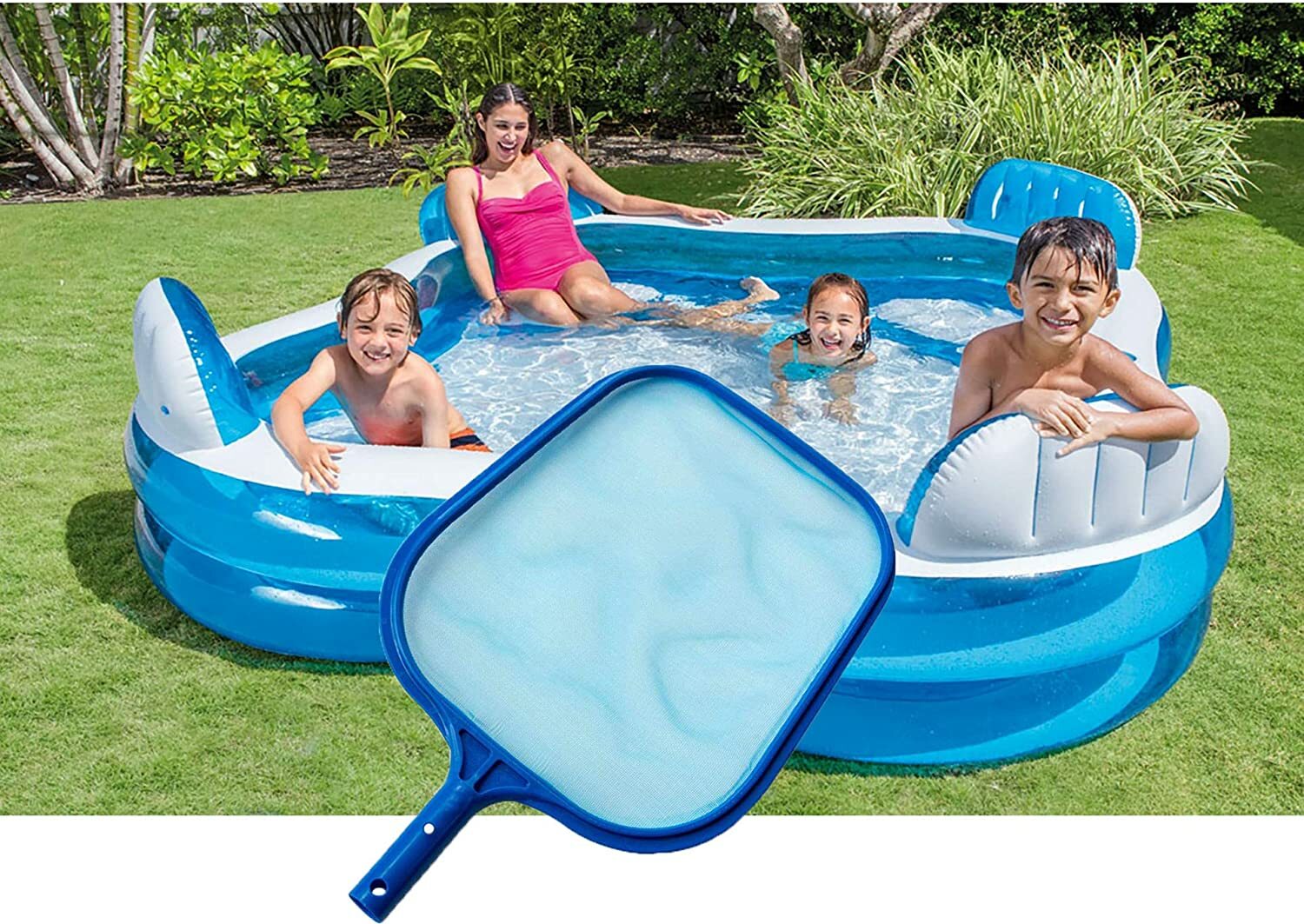 Pool Spa Hot Tub Pond Fountain Leaf Skimmer Rake Net for Removing Leaf, Debris,