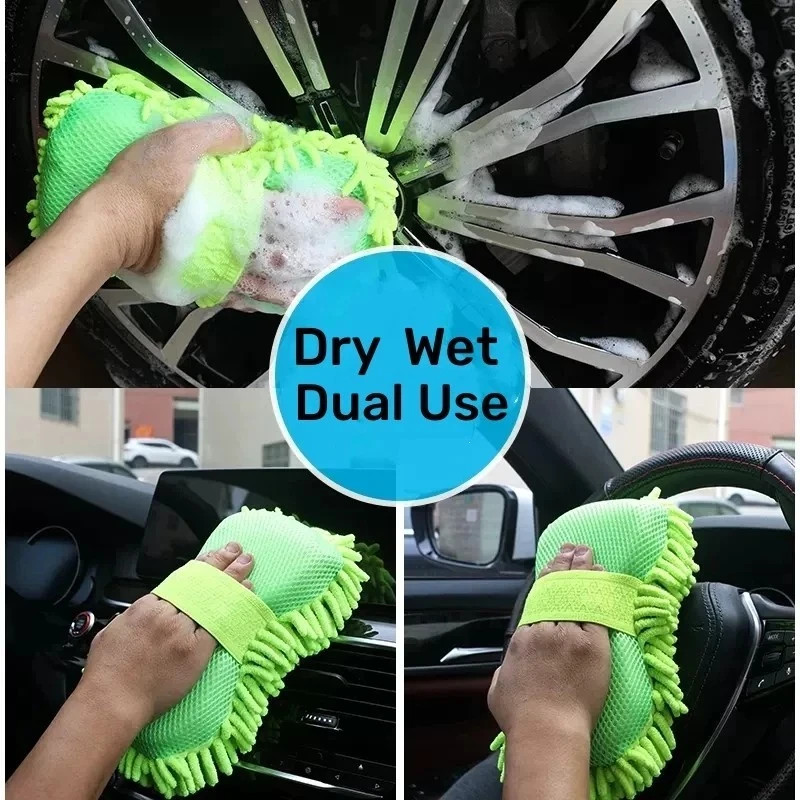 Microfiber Car Washer Sponge Cleaning Car Care Detailing Brushes Washing Towel