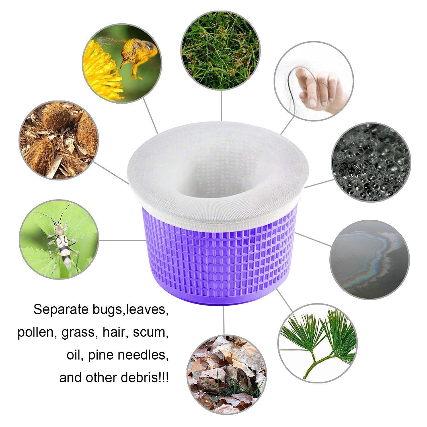 60-Pack of Pool Skimmer Socks – Filters Baskets, Skimmers Cleans Debris and L…