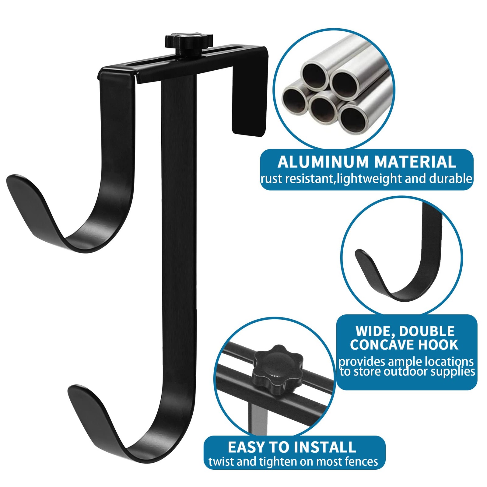 Zhitaoxun Adjustable Aluminum Pool Pole Hanger,Pool Fence Hooks for Pool Pole…