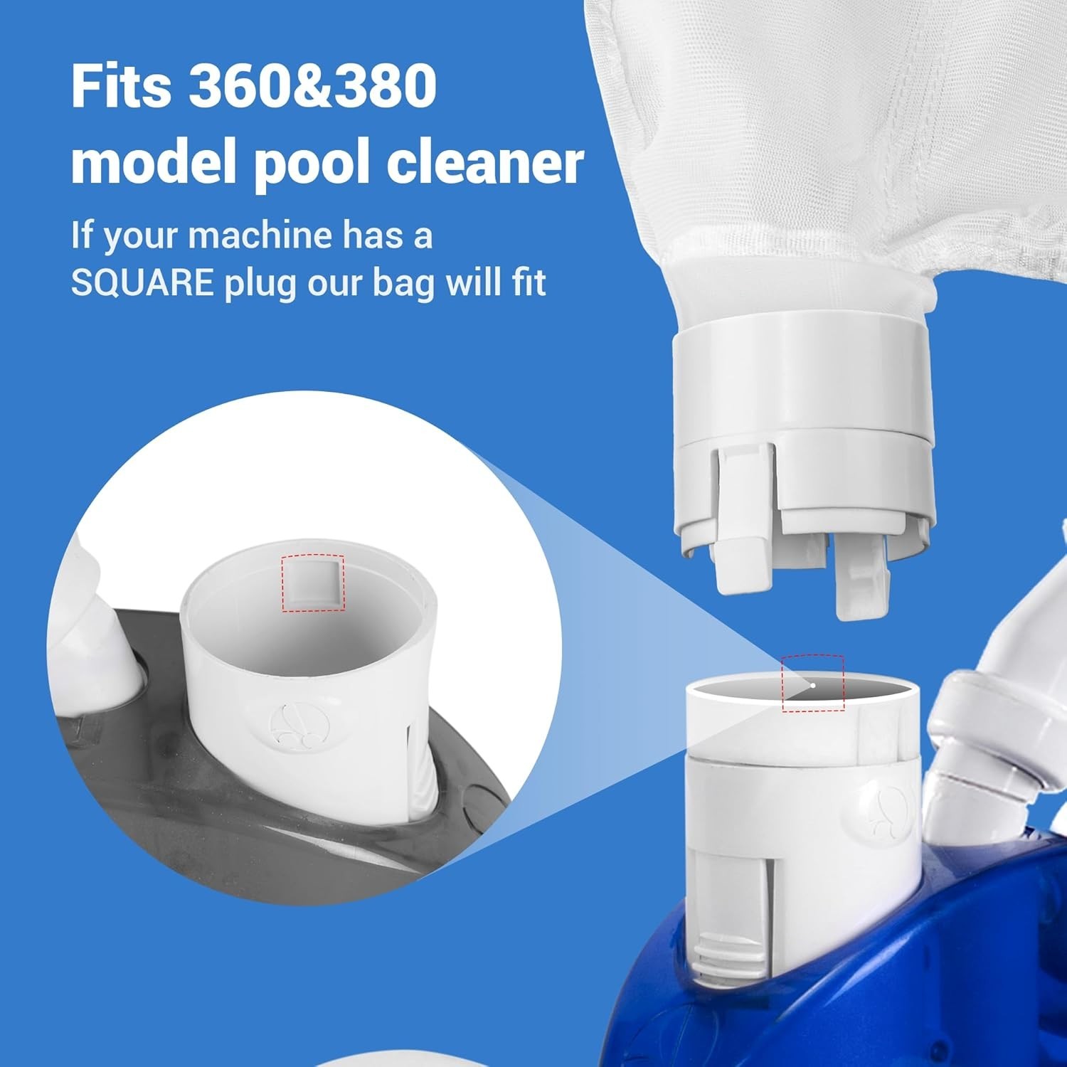 Pool Cleaner Bags 4 Pack Replacement for Polaris 280 480 K13 K16 Zipper