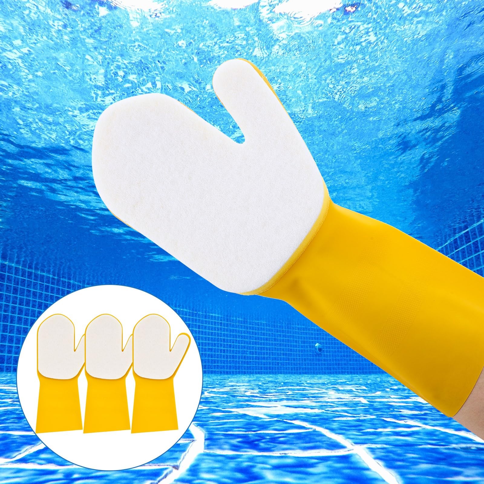 3 Pieces Pool Cleaning Gloves for Swimming Pool Hot Tub, Spa Mitt, Waterproof…
