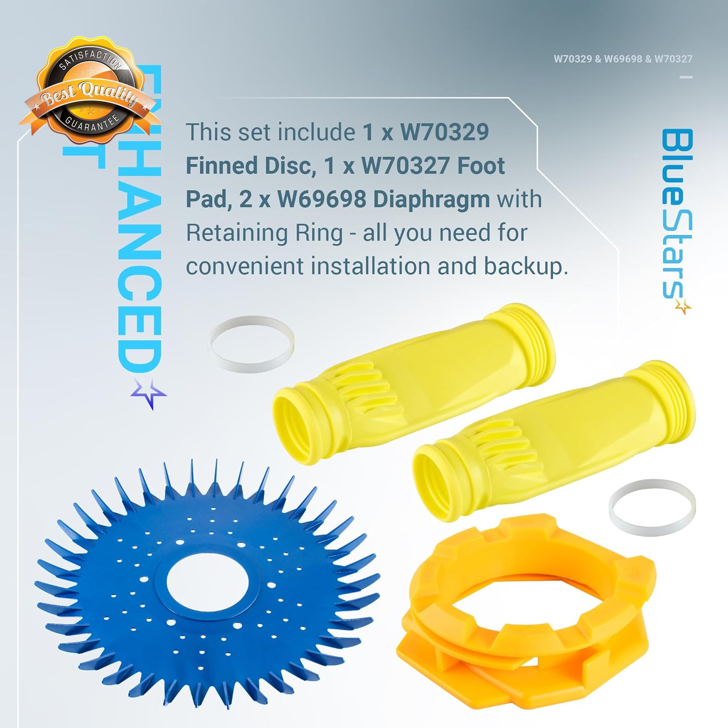 Pool Cleaner Finned Disc Diaphragm Foot Pad Kit Fits Baracuda G3 G4 G2