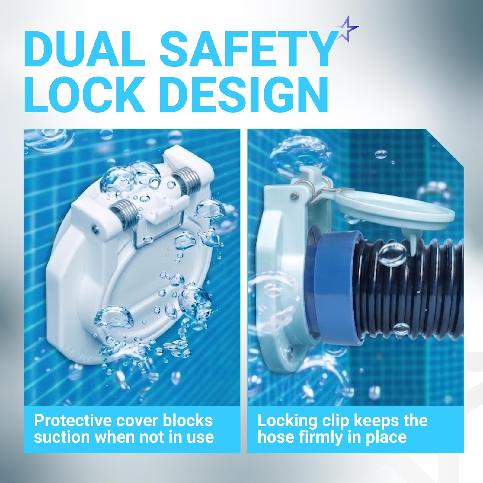 W400BWHP Free Rotating Vacuum Lock Safety Wall Fitting – Fit for Zodiac, Hayw…