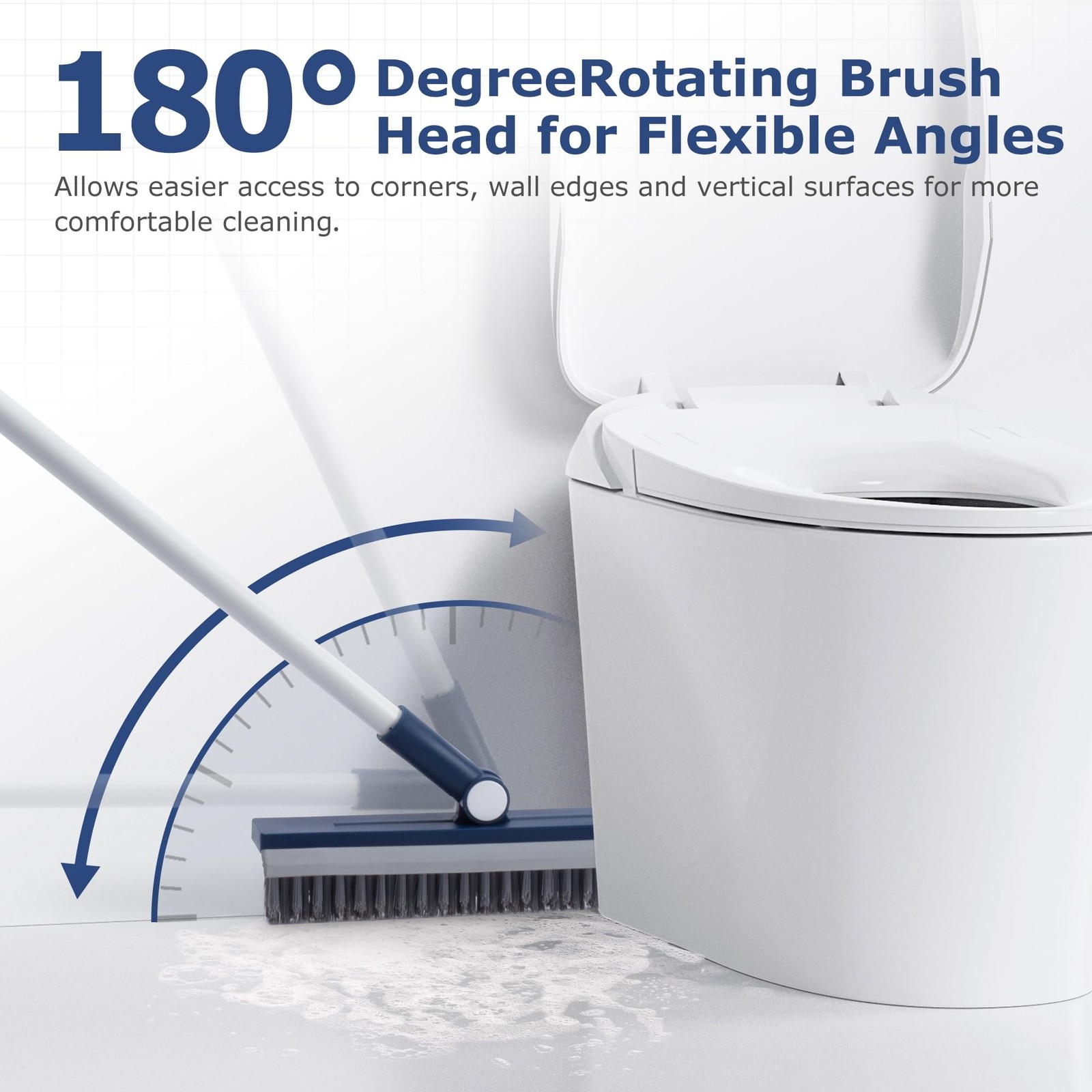Grout Brush with Long Handle, Grout Cleaner Brush for Tile Floors, Stiff Bris…