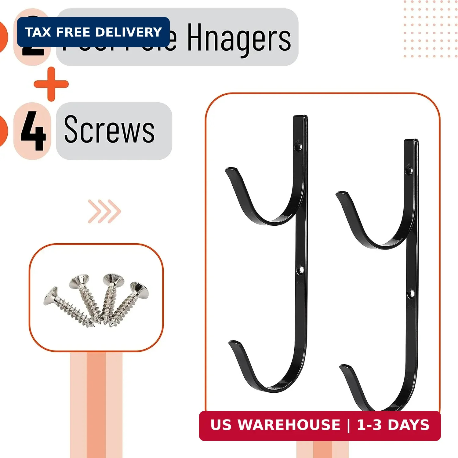 UNCO- Pool Pole Hanger, 2 Pack, Pool Equipment Hooks | for Poles and Hose Access
