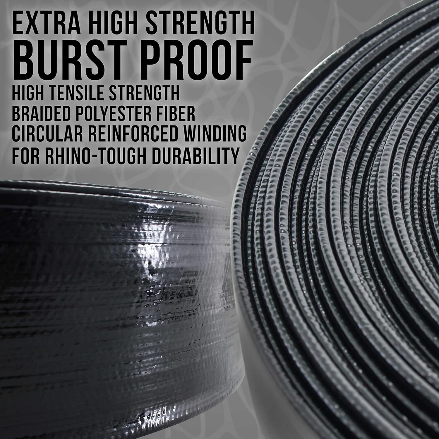 U.S. Pool Supply Black Rhino 1-1/2&Prime; x 25&prime; Pool Backwash Hose with Hose Clamp