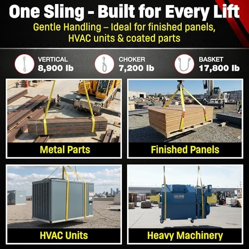 DD Sling 3 Inch x 20 Foot Nylon Lifting Sling – USA Made, 8,900 lb Vertical,