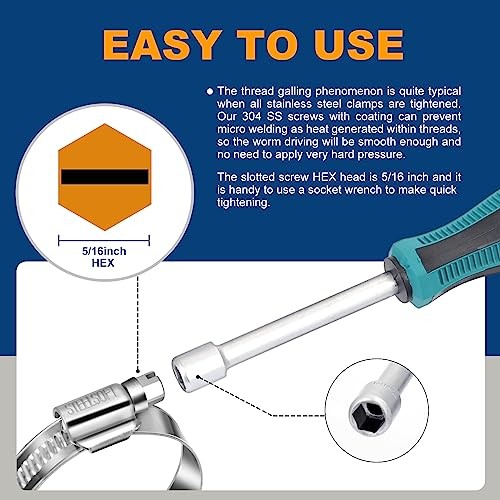 Heavy Duty SAE Standard Hose Clamp Assortment 5/16 to 2-3/8&Prime; – 90 PCS Heavy Duty
