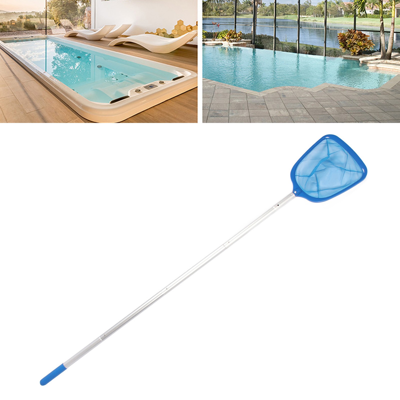 Pool Skimmer Net With Pole Adjustable Length For Quick Cleaning Easy To Use