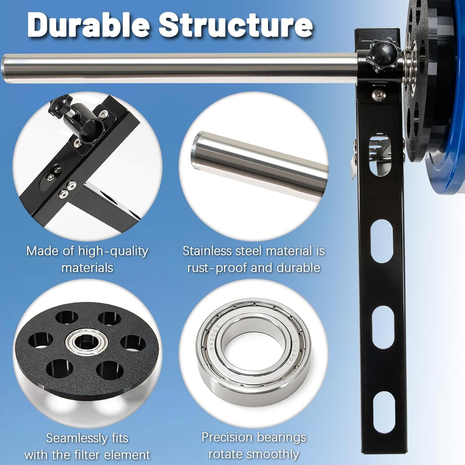 Pool Filter Cleaner Tool for 3, 4, or 6&Prime; Pool Filter Cartridges