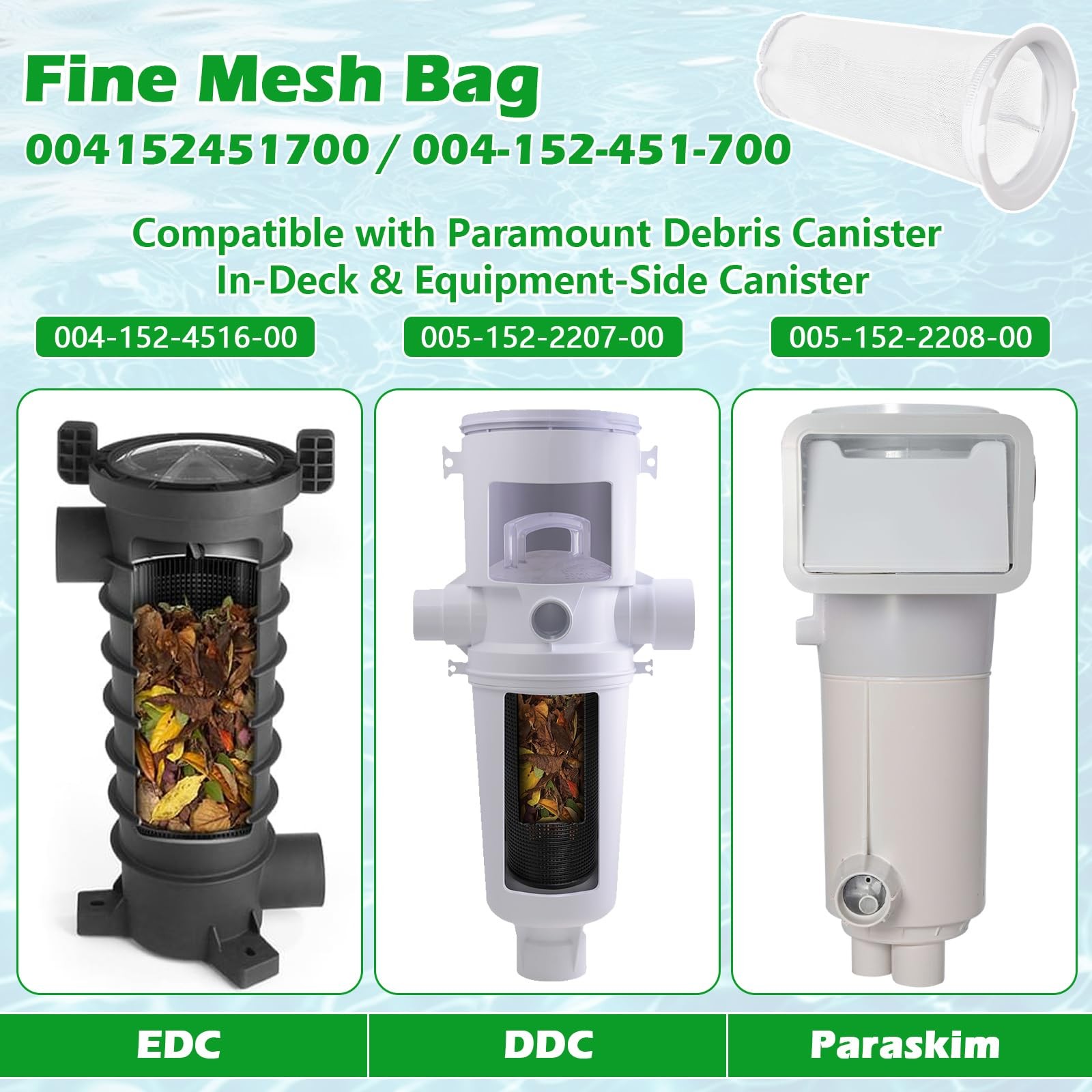 Fine Mesh Bag 004152451700 Replacement for Paramount Pool Skimmer Basket Scre…