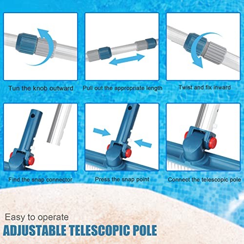 Professional 16 Foot Telescopic Aluminum Swimming Pool Pole – Attach 16ft