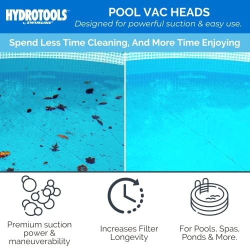 Pool Vacuum Head Weighted Rectangular 2.4 LB 1-1/4 1-1/2 Hose Swivel Wheels
