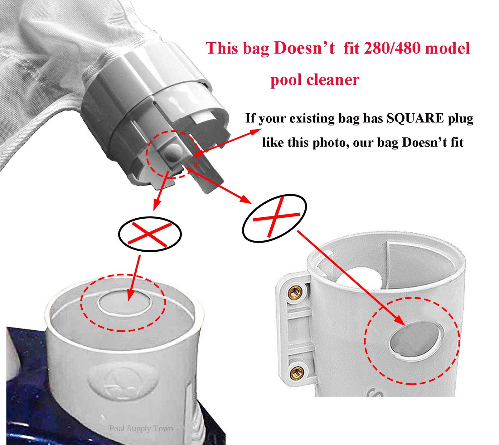 All Purpose Pool Cleaner Replacement Bag Fits 360 380 Closure 2 Pack
