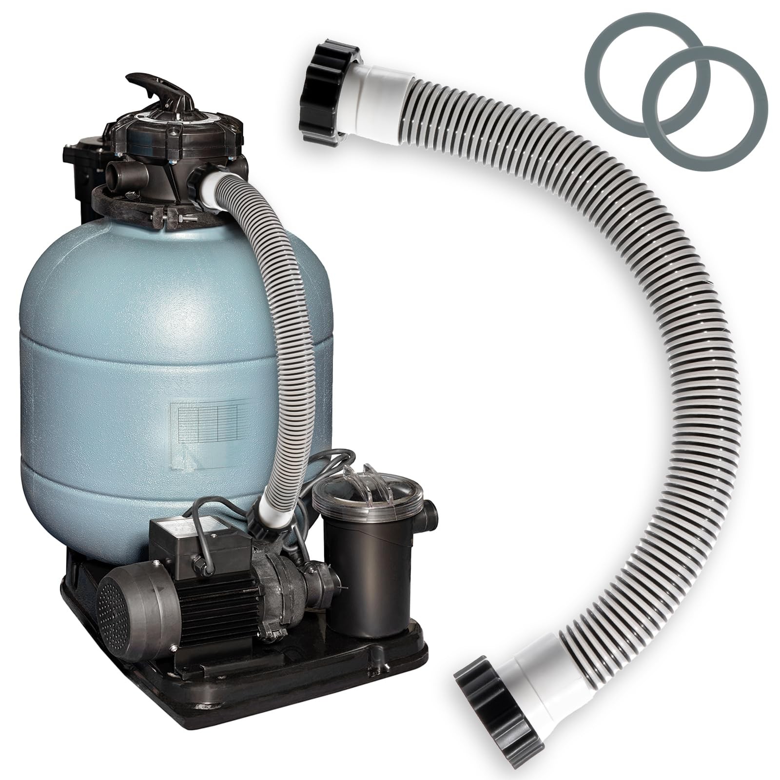 Conderyang 24inch 1 1/2&Prime; Pool Sand Filter Pump Hose For Above Ground Black