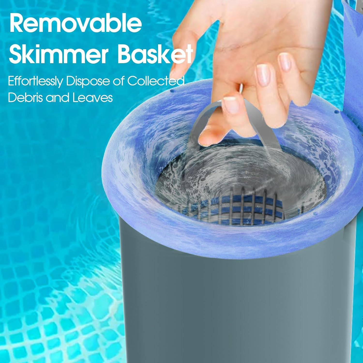 Wall Mount Pool Surface Debris Skimmer Kit with Adjustable Bracket