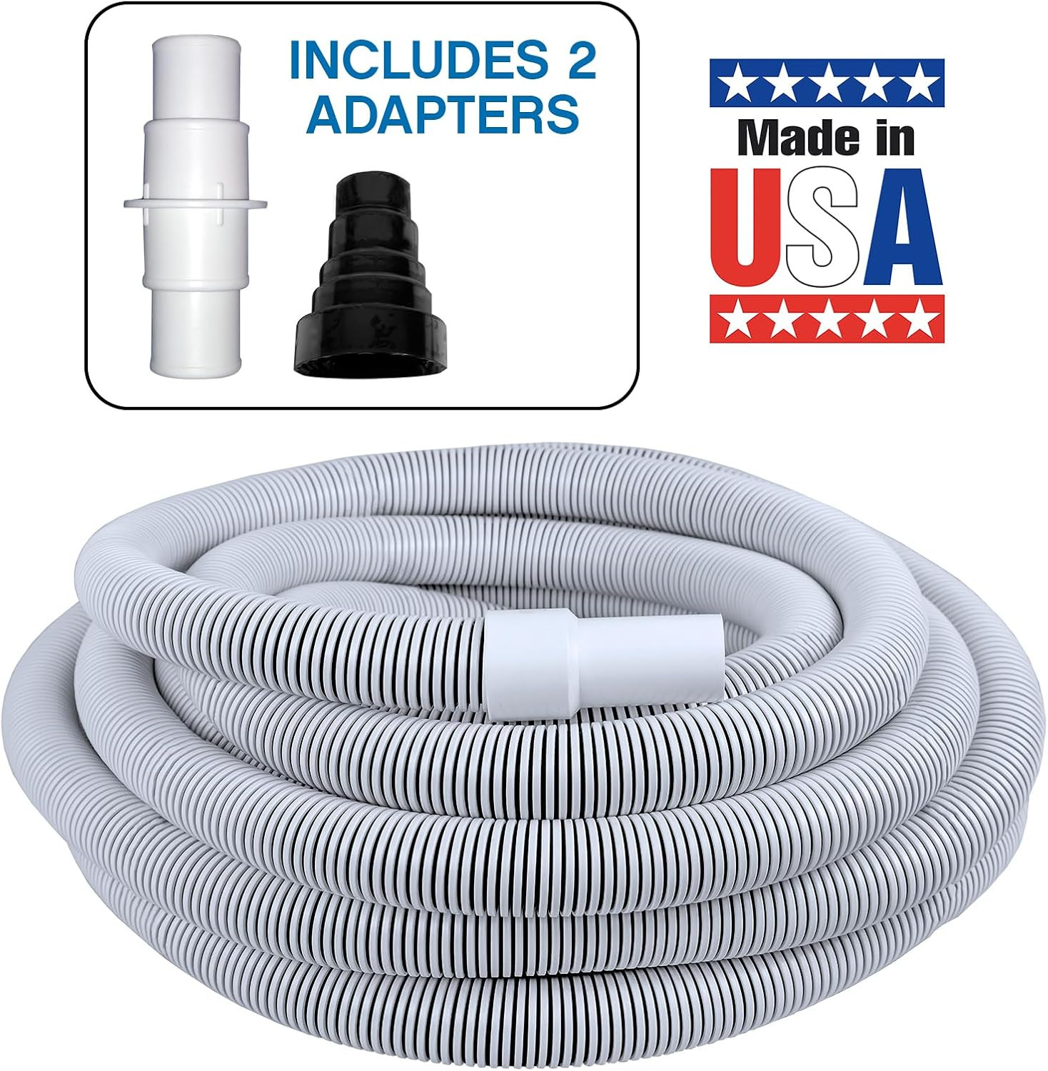 Poolmaster 1.5&Prime; x 35&prime; In-Ground Above Pool Vacuum Hose with Conversion Adapter