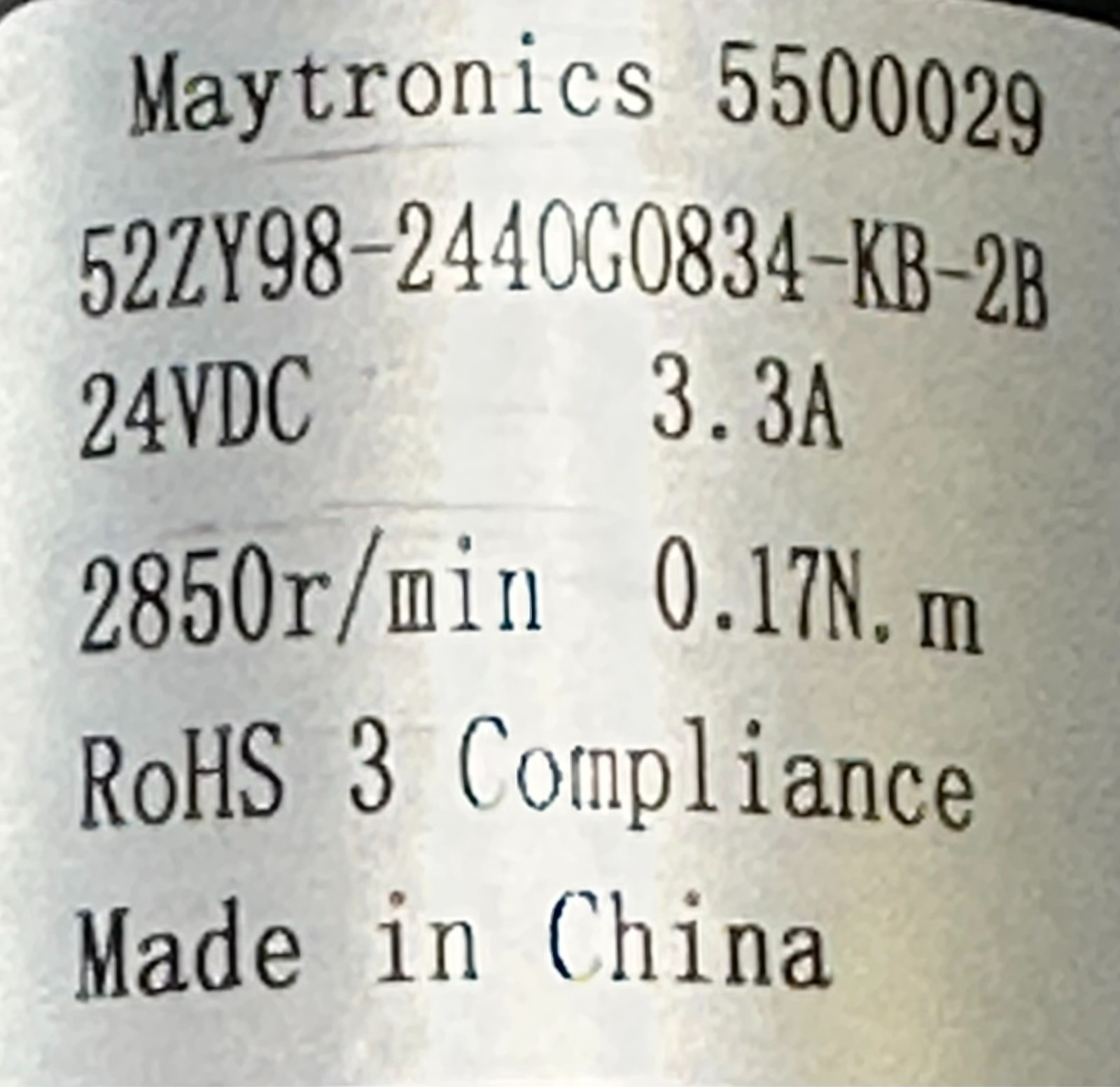 *TESTED* Maytronics Pump Motor 5500029 24V 2850 RPM Dolphin Pool Robot