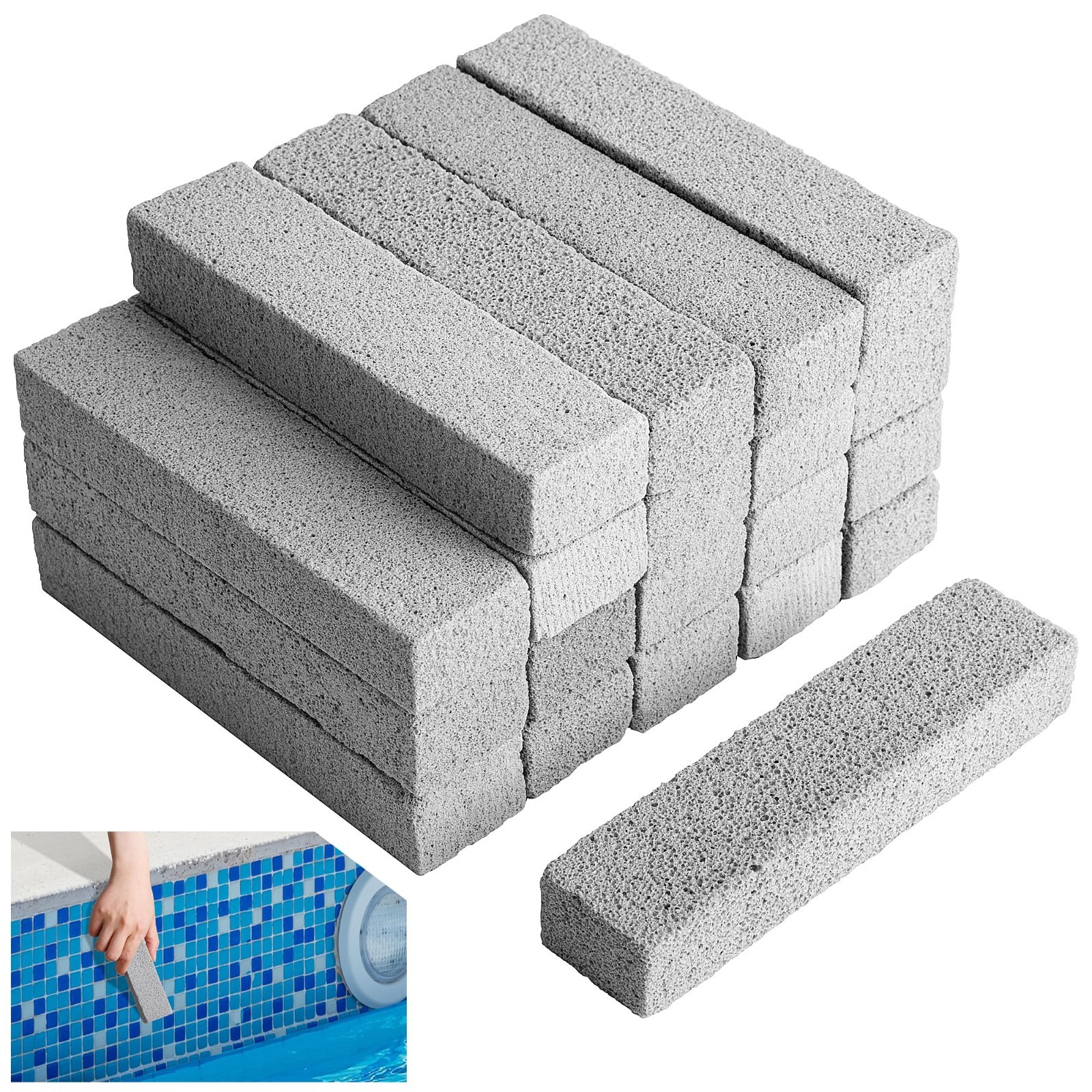 20 Pcs Pumice Stones for Pool Cleaning – Tile, Grout & Concrete Scrubbing Blocks