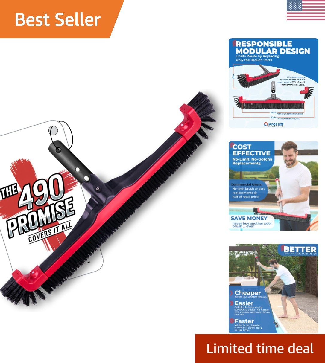 Ultimate 22&Prime; Pool Scrubber Brush – Lightweight, Versatile & Lifetime