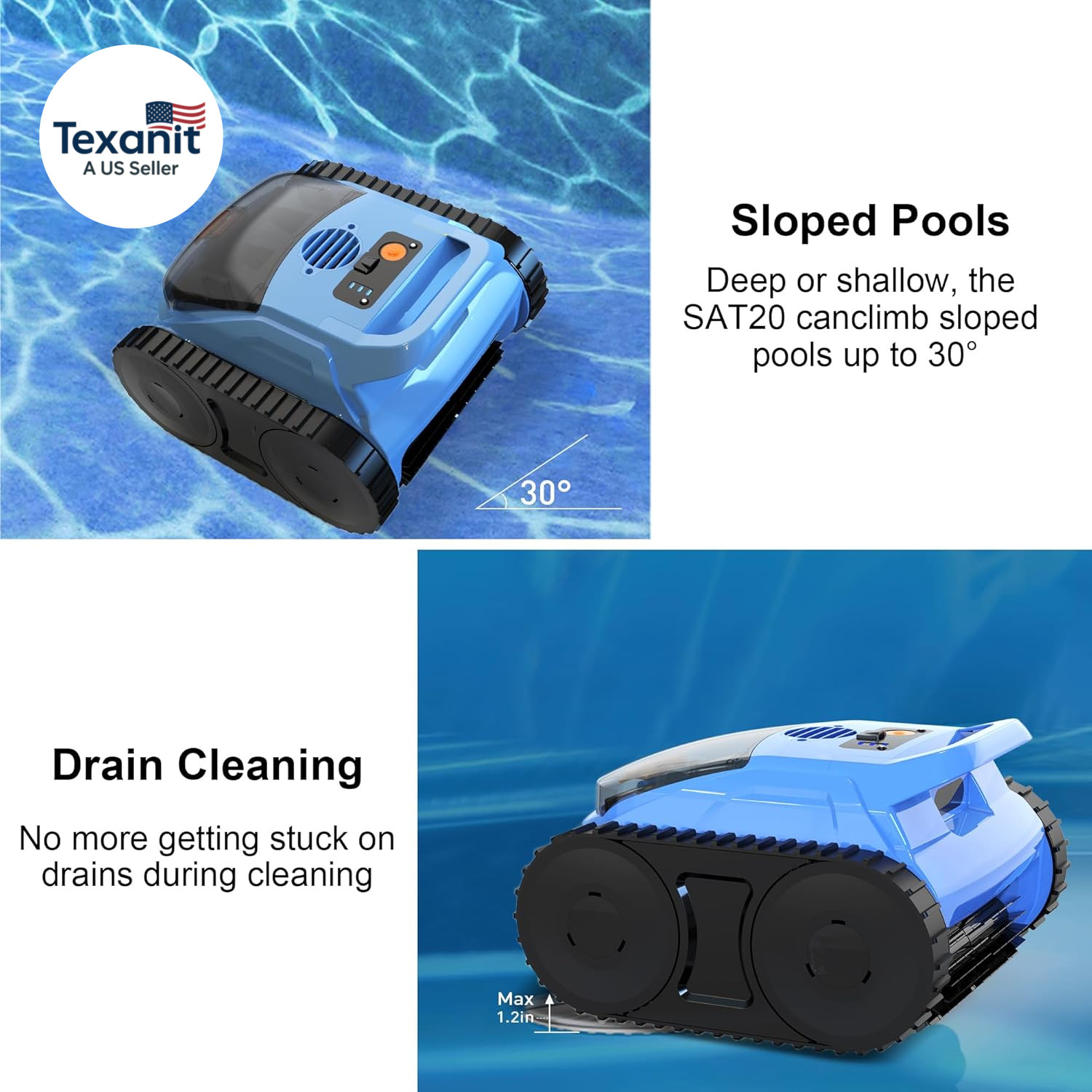 Cordless Robotic Pool Cleaner for Inground Pools, (2026 Upgrade) Automatic Pool