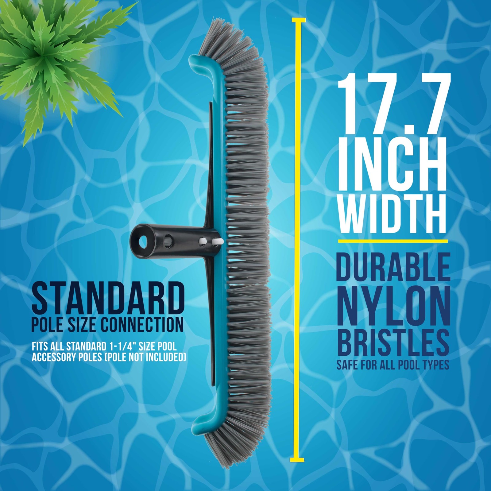 U.S. Pool Supply Brush Head for Inground Pools – 17.7&Prime; Swimming Blue