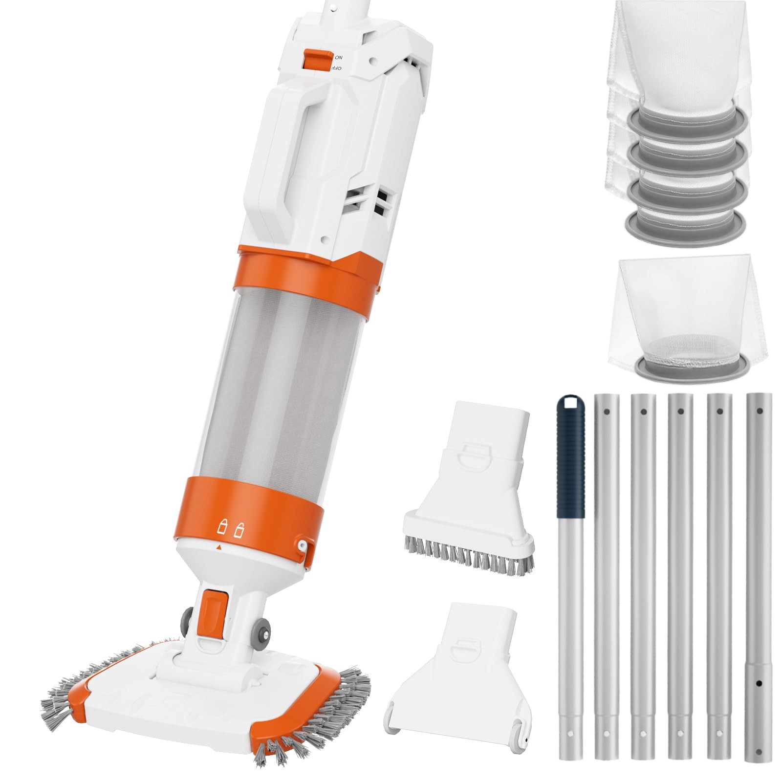 Cordless Pool Vacuum-True Powerful Suction 18.9GPM, 130inch, 1H Runtime, 25µm…
