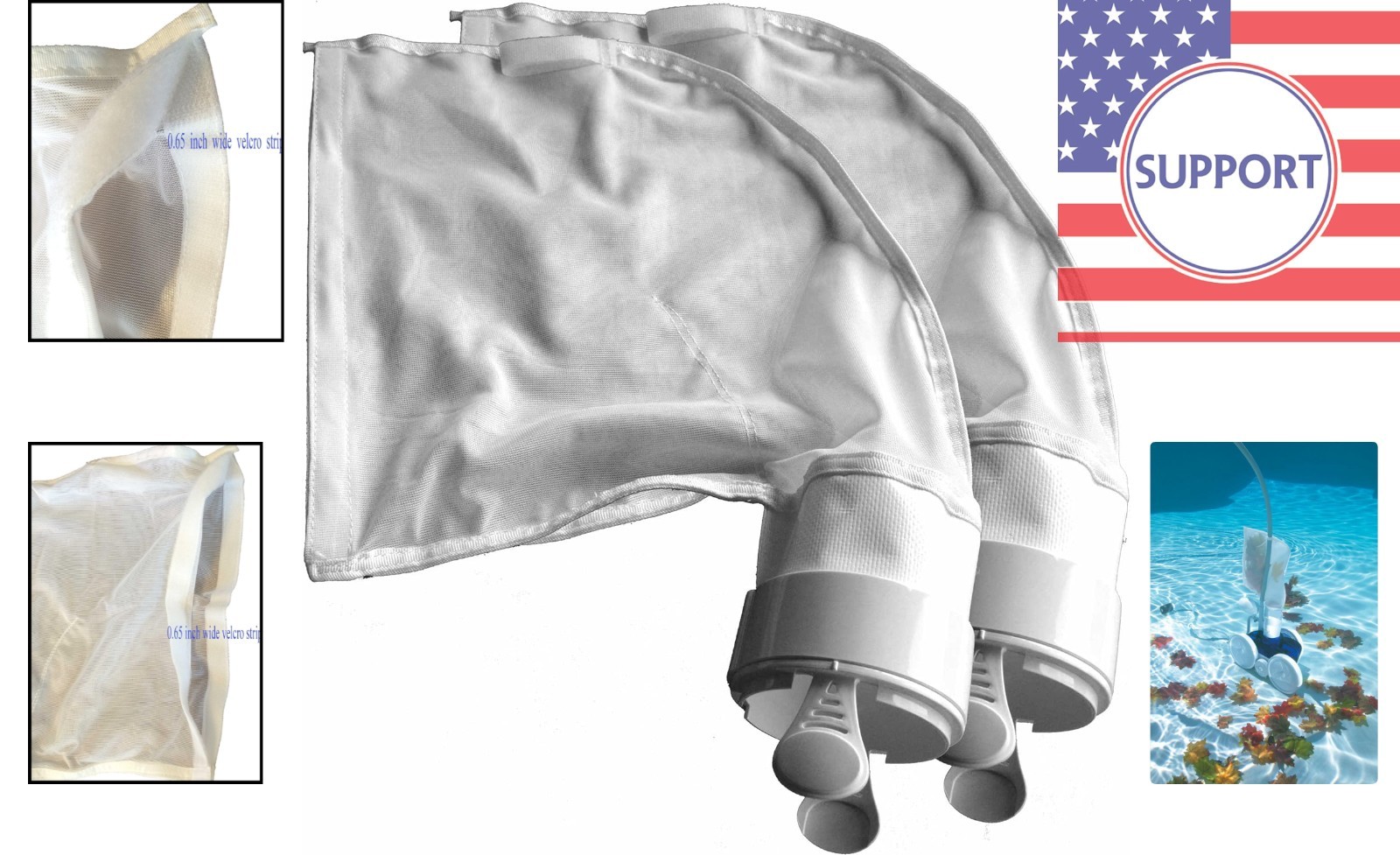 Polaris 280/480 All Purpose Cleaning Bag K16 – 2 Pack with Hook and Loop Closure