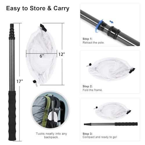 Butterfly Net with Carbon Fiber Telescopic Pole, 28&Prime;~71&Prime; Adjustable |